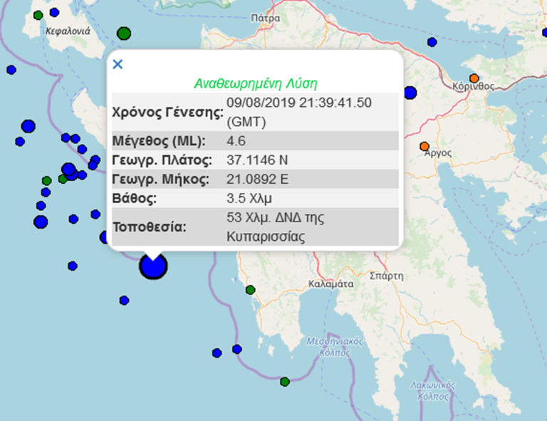 seismos kuparissia