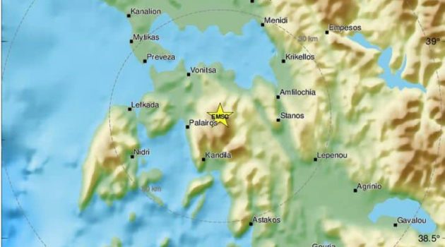 Δύο σεισμικές δονήσεις αναστάτωσαν τους κατοίκους σε Πάλαιρο και Λευκάδα (Χάρτες)