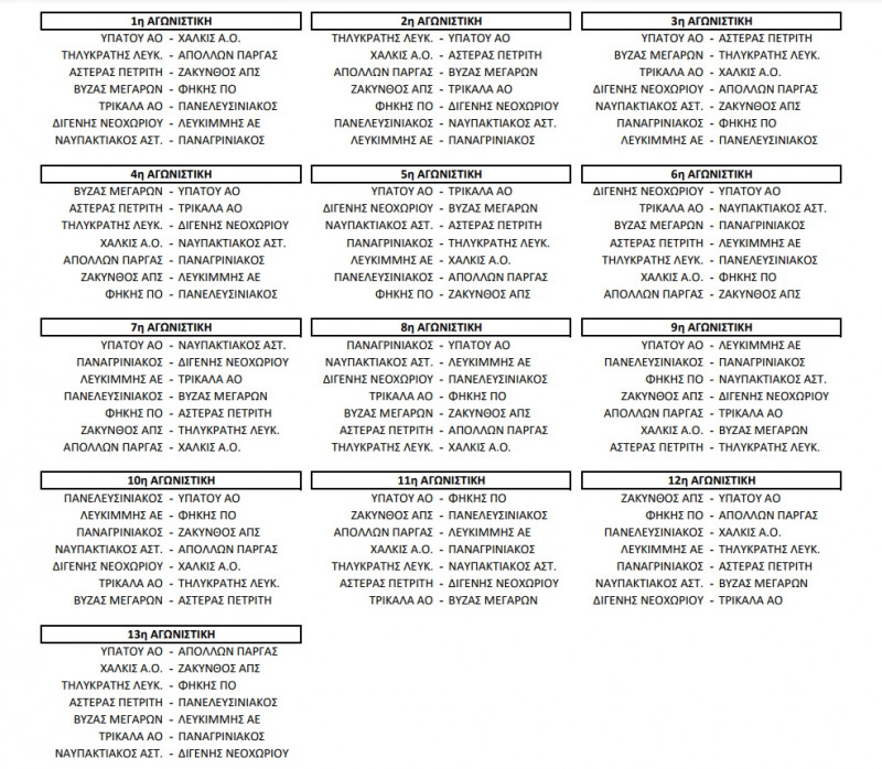 programma 3ou omilou gama ethniki