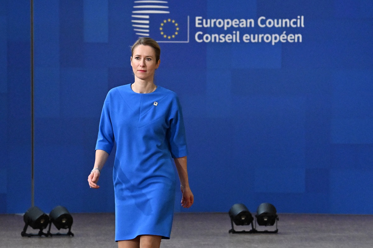 estonias prime minister kaja kallas at e.u summit