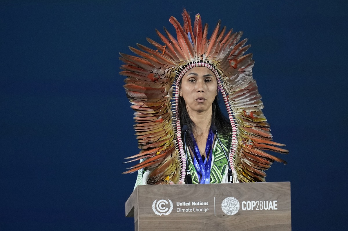 isabel prestes da fonseca speaks at the cop28 u.n. climate summit