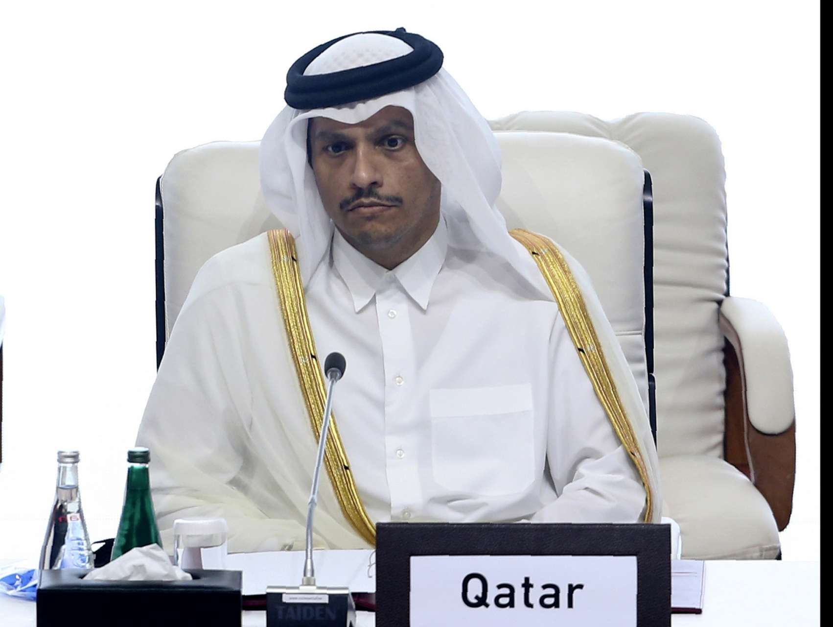 qatars minister of foreign affairs sheikh mohamad bin abdel rahman al thani