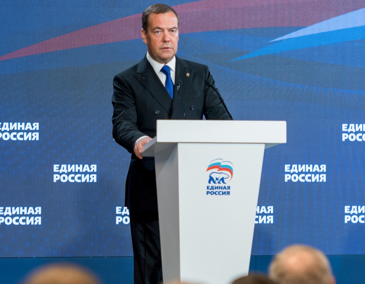 russian security council deputy chairman and the head of the united russia party dmitry medvedev