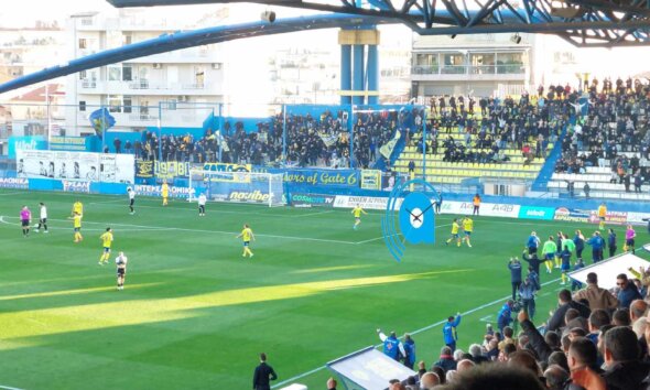 Τέλος 1ου Ημιχρόνου στο Γήπεδο της Προυσιωτίσσης για την 19η Αγωνιστική της SL1, ο Παναιτωλικός προηγείται του Ο.Φ.Η. με το γκολ του Μαϊντέβατς